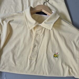 Clubhouse Collection Masters Polo Mens XL Yellow Stripe Golf Stretch Cotton